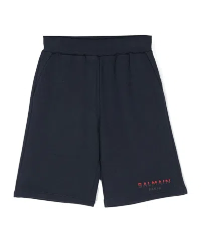 Balmain Logo-print Track Shorts In Black
