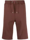Balmain Logo-print Track Shorts In Brown