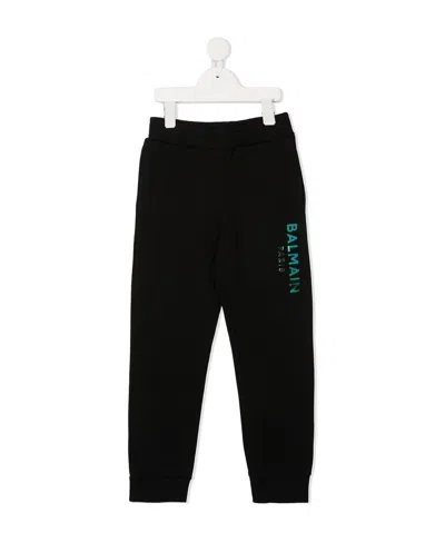 Balmain Logo Print Track Trousers In Black