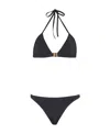 Balmain Logo-print Triangle Bikini Set In Black