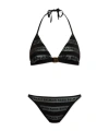 Balmain Logo-print Triangle Bikini Set In Black