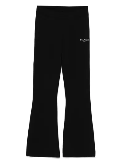 Balmain Kids' Logo-print Trousers In Black