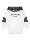 Balmain Boys Paris Logo Hoodie In White