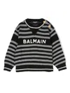 Balmain Logo-print Virgin Wool Jumper In Black