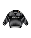 Balmain Logo-print Virgin Wool Jumper In Black