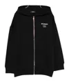 Balmain Logo-print Zip-up Hoodie In Black
