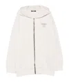 Balmain Logo-print Zip-up Hoodie In White