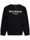 Balmain Logo Printed Crewneck Sweatshirt In Black