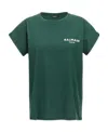 Balmain Flocked-logo Cotton T-shirt In Green