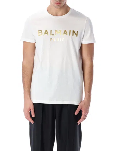 Balmain Logo Printed Crewneck T-shirt In White
