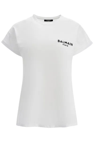 Balmain Logo Printed Crewneck T In White
