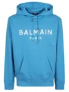 Balmain Hooded Sweatshirt With In Blue