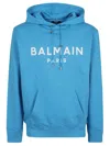 Balmain Hooded Sweatshirt With In Blue