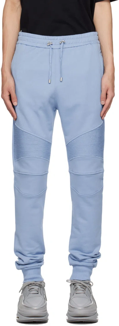 Balmain Logo Printed Drawstring Track Pants In Purple