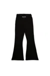 Balmain Girls Black Flared Leggings In 930bc-black/white