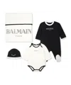 Balmain Logo-printed Four-piece Babygrow Set In White