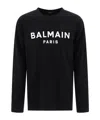 Balmain Logo Printed Cotton Sweatshirt In Black