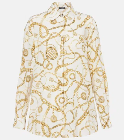 BALMAIN CHAÎNES SILK SHIRT