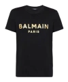Balmain Metallic Logo-print Cotton T-shirt In Black