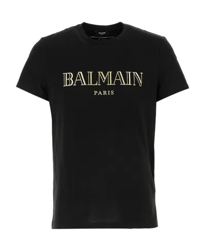 Balmain Logo Printed T-shirt In Black