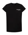 Balmain Flocked-logo Organic-cotton T-shirt In Black