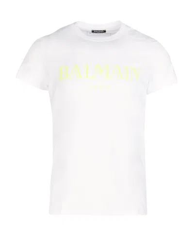 Balmain Logo Printed T-shirt In White
