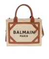 Balmain Logo Printed Top Handle Bag In Nude