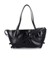 Balmain Black Leather Shopper Bag With Shoulder Strap In Black