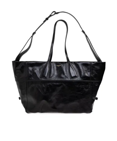 Balmain Logo Printed Track Zip Travel Bag In Black