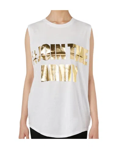 Balmain Logo Round Collar Sleeveless Vest In White