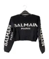 Balmain Logo Round-neck Pullover In Black
