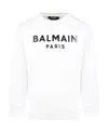 Balmain Logo-print Cotton Sweatshirt In White