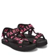 Balmain Logo Rubber Sandals In Black