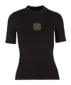 Balmain T-shirt With Pb Logo In Black