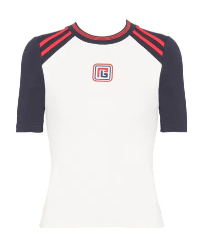 Balmain Logo Short-sleeved T-shirt In White