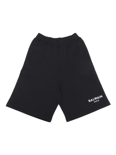 Balmain Kids' Logo Shorts In Black