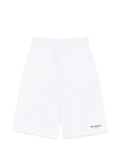 Balmain Kids' Logo Shorts In White