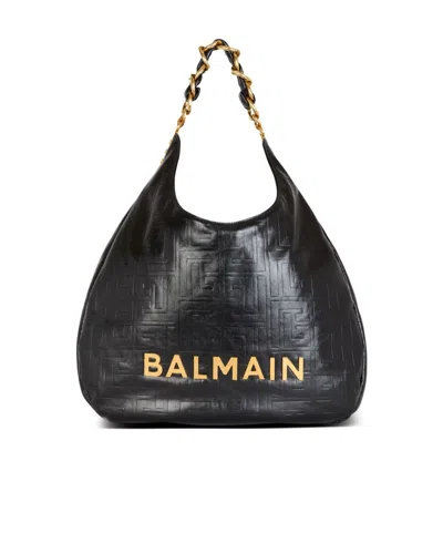 BALMAIN BALMAIN LOGO LETTERING 1945 SOFT LARGE SHOULDER BAG