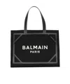 Balmain B-army Shopper Monogram Canvas Medium Tote In Black