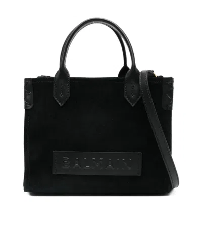 Balmain Logo Shoulder Bag In Black