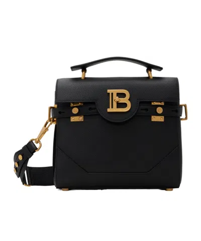Balmain Logo Shoulder Bag In Black