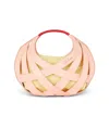 Balmain Basketweave Leather Tote Bag In Nude