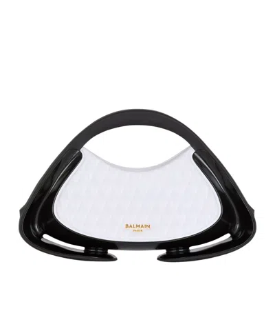 Balmain Logo Shoulder Bag In White