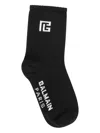 Balmain Logo Socks In Black