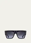 Balmain B-v Rectangular Sunglasses In Black / Gold