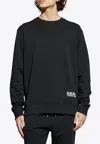 Balmain Logo Stamp Print Sweatshirt In Black