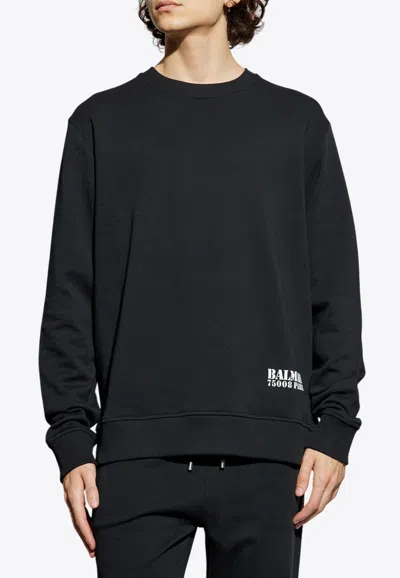 BALMAIN LOGO STAMP PRINT SWEATSHIRT