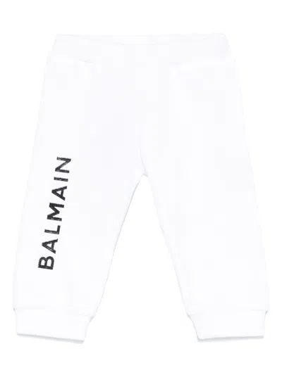 Balmain Babies' Logo-stamp Track Pants In White