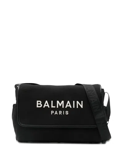 Balmain Kids' Logo Strap Bag In Black