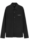 Balmain Padded Nylon Shirt With Buttoned Cuffs In Black